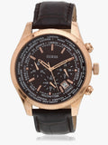 Guess Pursuit Chronograph Brown Dial Brown Leather Strap Watch for Men - W0500G3 Buy Now By Guess