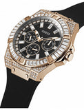 Guess Zeus Multifunction Crystals Black Dial Black Silicone Strap Watch For Men - GW0208G4 Buy Now By Guess