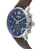 Hugo Boss Attitude Blue Dial Brown Leather Strap Watch for Men - 1513606 Buy Now By Hugo Boss