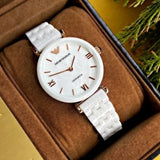 Emporio Armani Ceramica Mother of Pearl Dial White Ceramic Strap Watch For Women - AR1486 Buy Now By Emporio Armani