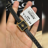 Coach Black Square Dial Black Leather Strap Watch for Women - 14503695 Buy Now By Coach