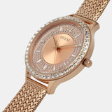 Guess Soiree Diamonds Rose Gold Dial Rose Gold Mesh Bracelet Watch for Women - GW0402L3 Buy Now By Guess