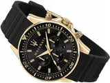 Maserati SFIDA Chronograph Black Dial Rubber Strap Watch For Men - R8871640001 Buy Now By Maserati