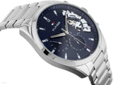 Tommy Hilfiger Baker Quartz Blue Dial Silver Steel Strap Watch For Men - 1710448 Buy Now By Tommy Hilfiger