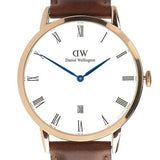 Daniel Wellington Dapper St Mawes White Dial Brown Leather Strap Watch For Men - DW00100083 Buy Now By Daniel Wellington