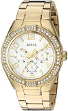 Guess Luna Diamonds White Dial Gold Steel Strap Watch for Women - W0729L2 Buy Now By Guess
