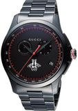 Gucci G-Timeless Chronograph Black Dial Black Steel Strap Watch For Men - YA126269 Buy Now By Gucci