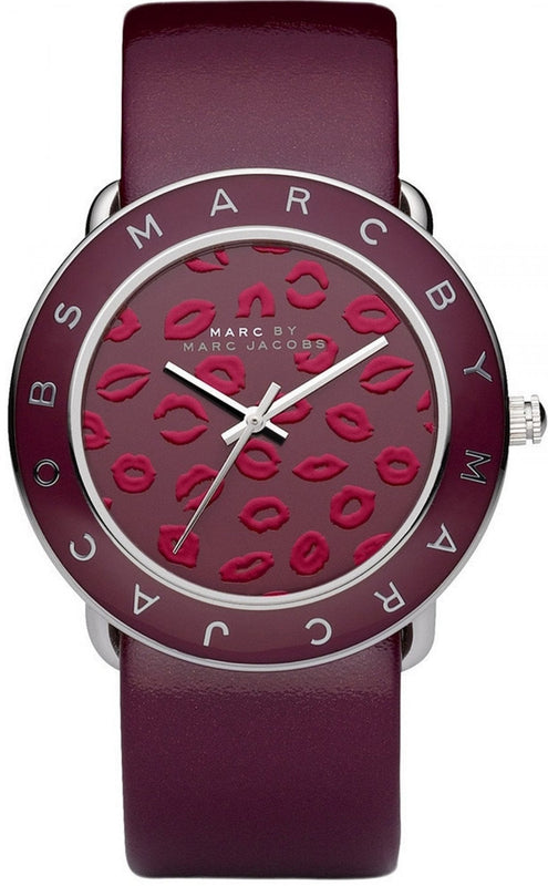 Marc Jacobs Amy Red Dial Burgundy Leather Strap Watch for Women - MBM1162 Buy Now By Marc Jacobs