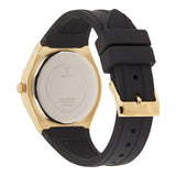 Guess Cosmo Diamonds Gold Dial Black Rubber Strap Watch for Women - GW0034L1 Buy Now By Guess