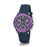Guess Cosmic Multifunction Blue Dial Blue Silicone Strap Watch For Women - GW0466L2 Buy Now By Guess