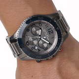Marc Jacobs Rock Chronograph Silver Dial Silver Steel Strap Watch for Men - MBM5028 Buy Now By Marc Jacobs