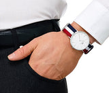 Daniel Wellington Classic Cambridge White Dial Two Tone Nylon Strap Watch For Men - DW00100017 Buy Now By Daniel Wellington