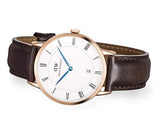 Daniel Wellington Dapper Bristol White Dial Brown Leather Strap Watch For Men - DW00100086 Buy Now By Daniel Wellington