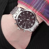 Hugo Boss Aeroliner Chronograph Black Dial Silver Steel Strap Watch For Men - 1512446 Buy Now By Hugo Boss