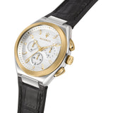 Maserati Triconic Chronograph White Dial Black Leather Strap Watch For Men - R8871639004 Buy Now By Maserati