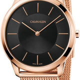 Calvin Klein Minimal Black Dial Rose Gold Mesh Bracelet Watch for Men - K3M2162Y Buy Now By Calvin Klein