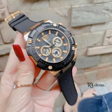 Guess Navigator Chronograph Black Dial Black Rubber Strap Watch for Men - GW0264G3 Buy Now By Guess