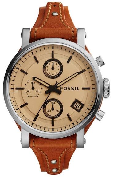 Fossil Original Boyfriend Sport Chronograph Beige Dial Brown Leather Strap Watch for Women - ES4046 Buy Now By Fossil