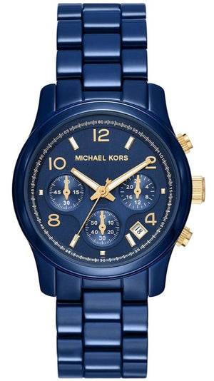 Michael Kors Runway Analog Blue Dial Blue Steel Strap Watch for Women - MK7332 Buy Now By Michael Kors