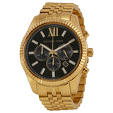 Michael Kors Lexington Chronograph Black Dial Gold Steel Strap Watch for Men - MK8286 Buy Now By Michael Kors