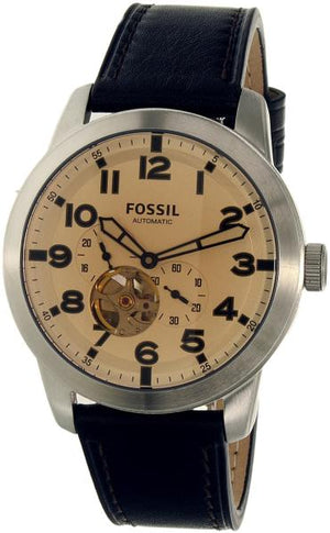 Fossil Pilot 54 Automatic Cream Dial Brown Leather Strap Watch for Men - ME3119 Buy Now By Fossil