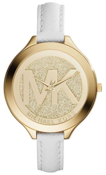 Michael Kors Slim Runway Quartz Gold Dial White Leather Strap Watch For Women - MK2389 Buy Now By Michael Kors