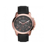Fossil Grant Chronograph Grey Dial Black Leather Strap Watch for Men - FS5085 Buy Now By Fossil