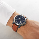 Fossil Grant Chronograph Blue Dial Brown Leather Strap Watch for Men - FS5151 Buy Now By Fossil