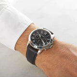 Fossil Grant Chronograph Black Dial Black Leather Strap Watch for Men - FS4812 Buy Now By Fossil