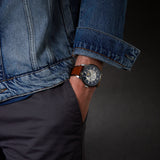 Fossil Townsman Automatic Skeleton Blue Dial Brown Leather Strap Watch for Men - ME3154 Buy Now By Fossil