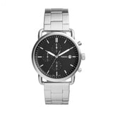 Fossil The Commuter Black Dial Silver Steel Strap Watch for Men - FS5399 Buy Now By Fossil