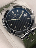 Maurice Lacroix Aikon Quartz Black Dial Green Crocodile Leather Strap Watch for Men - AI1008-PVB21-330-1 Buy Now By Maurice Lacroix