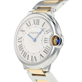 Cartier Ballon Bleu Silver Dial Two Tone Steel Strap Watch for Unisex Watch - W69008Z3 Buy Now By Cartier