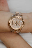 Michael Kors Runway Analog Crystals Rose Gold Dial Two Tone Steel Strap Watch for Women - MK7355 Buy Now By Michael Kors