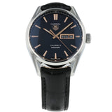 Tag Heuer Carrera Calibre 5 Automatic Black Dial Black Leather Strap Watch for Men - WAR201C.FC6266 Buy Now By Tag Heuer