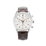 Tag Heuer Carrera Chronograph White Dial Brown Leather Strap Watch for Men - CBN2013.FC6483 Buy Now By Tag Heuer