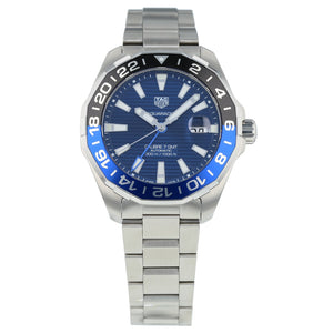 Tag Heuer Aquaracer GMT Calibre 6 Automatic Blue Dial Silver Steel Strap Watch for Men - WAY201T.BA0927 Buy Now By Tag Heuer