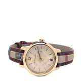 Burberry The Classic Gold Dial Brown Leather Strap Watch for Women - BU10114 Buy Now By Burberry