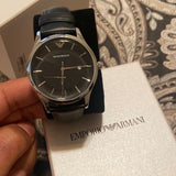 Emporio Armani Lambda Classic Quartz Black Dial Black Leather Strap Watch For Men - AR11020 Buy Now By Emporio Armani
