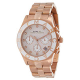 Marc Jacobs Blade Chronograph White Dial Rose Gold Steel Strap Watch for Women - MBM3082 Buy Now By Marc Jacobs