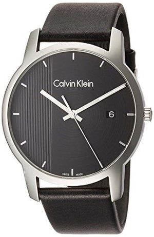 Calvin Klein City Quartz Black Dial Black Leather Strap Watch for Men - K2G2G1C1 Buy Now By Calvin Klein