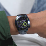 Guess Axle Multifunction Navy Blue Dial Blue Steel Strap Watch For Men - GW0488G4 Buy Now By Guess