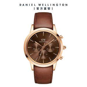 Daniel Wellington Iconic Chronograph St Mawes Brown Dial Brown Leather Strap Watch For Men - DW00100640 Buy Now By Daniel Wellington
