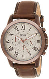 Fossil Grant Chronograph White Dial Brown Leather Strap Watch for Men - FS5344 Buy Now By Fossil
