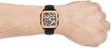Fossil Inscription Automatic Skeleton Rose Gold Dial Black Leather Strap Watch for Men - BQ2572 Buy Now By Fossil