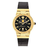 Versace Greca Moonphase Analog Black Dial Black Leather Strap Watch For Men - VE7G00123 Buy Now By Versace