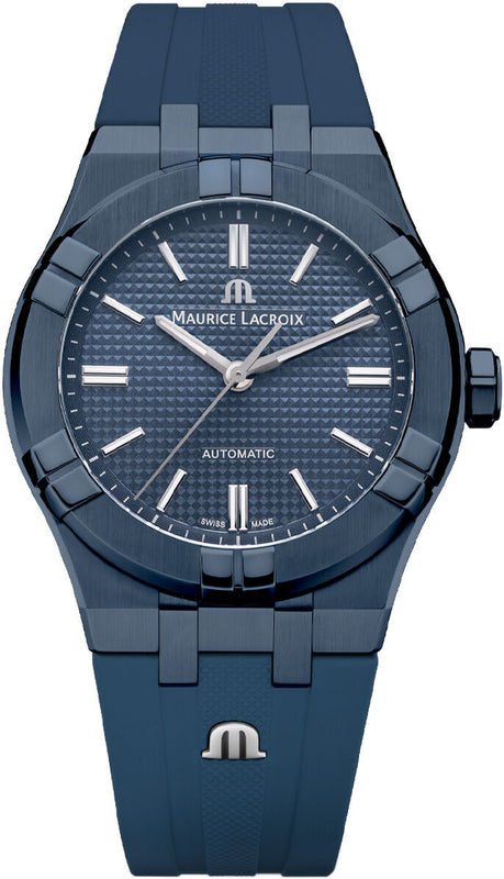 Maurice Lacroix Automatic PVD Limited Edition Blue Dial Blue Silicon Strap Watch For Men - AI6007-PVC00-430-4 Buy Now By Maurice Lacroix