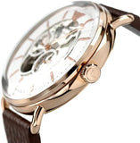 Emporio Armani Meccanico Automatic White Dial Brown Leather Strap Watch For Men - AR60027 Buy Now By Emporio Armani