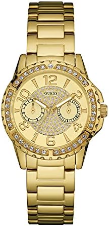 Guess Sassy Analog Quartz Gold Dial Gold Steel Strap Watch For Women - W0705L2 Buy Now By Guess