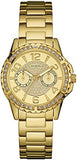 Guess Sassy Analog Quartz Gold Dial Gold Steel Strap Watch For Women - W0705L2 Buy Now By Guess